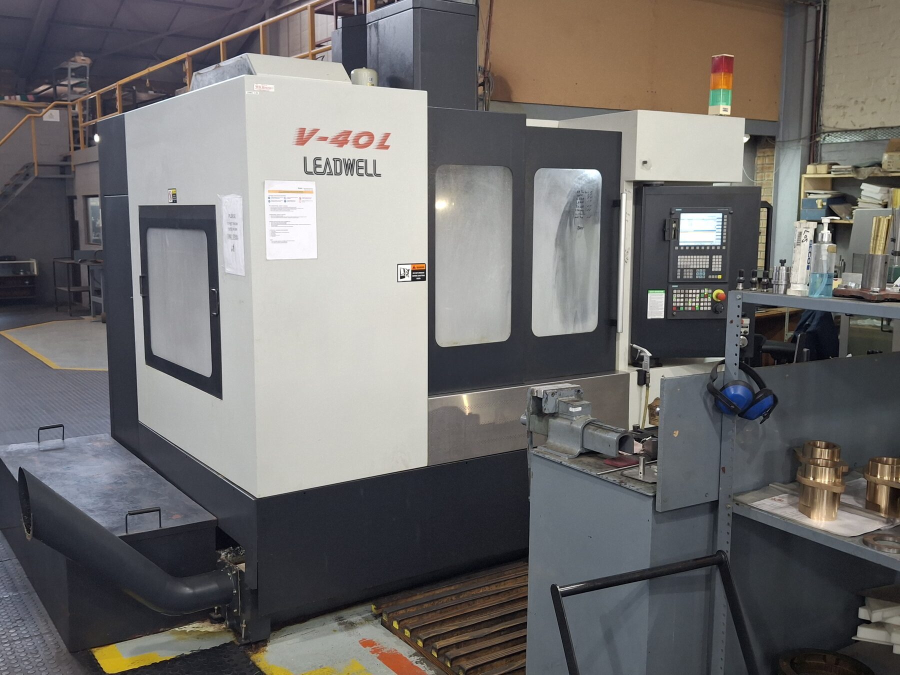 Leadwell V-40L CNC machining centre on the Kobot shop floor