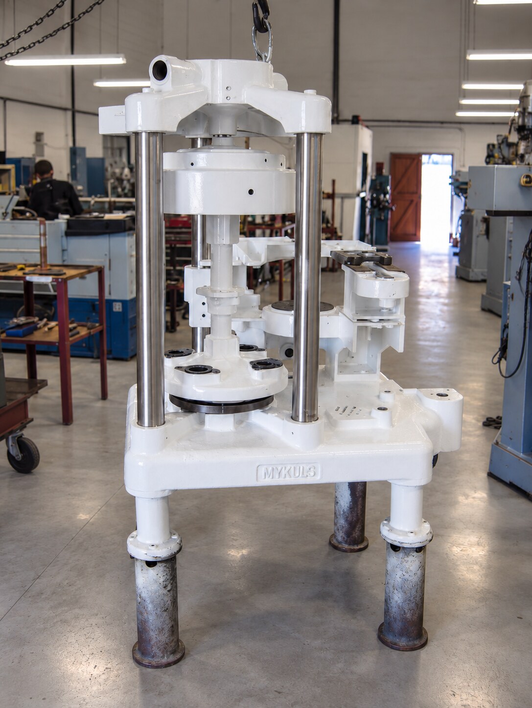 Same machine rebuilt and repainted, ready for reinstallation